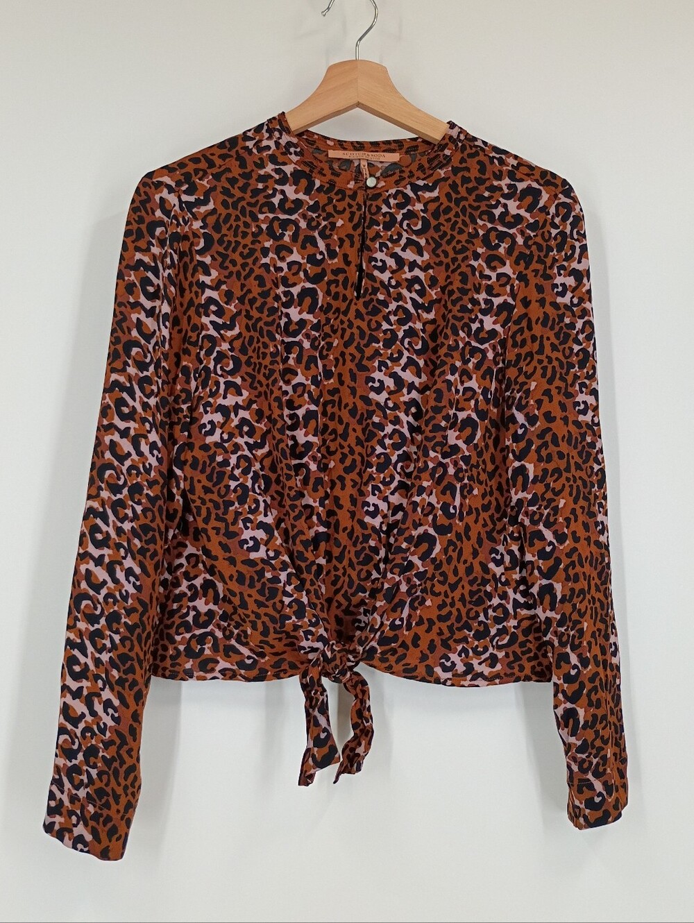 Scotch & Soda Tie Front Leopard Print Blouse